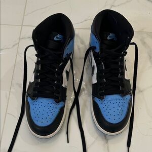 Nike Jordan 1 Retro OG high.  Black and Blue High-Top Sneakers